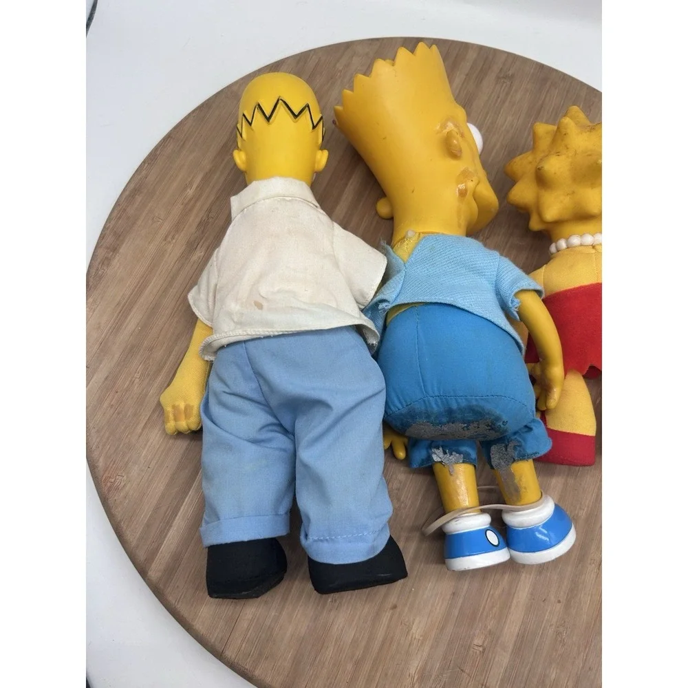 Vintage Lot of 3 The Simpsons Homer Bart Lisa 90s Plush Dolls